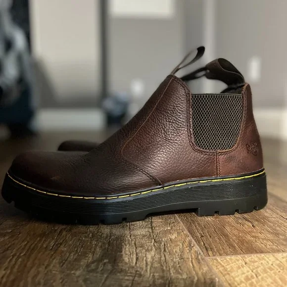Dr. Martens Hardie tan Bear Track boots US size 13 Hardie II Leather Chelsea Work Boots in Cream | Dr. Martens main image 4